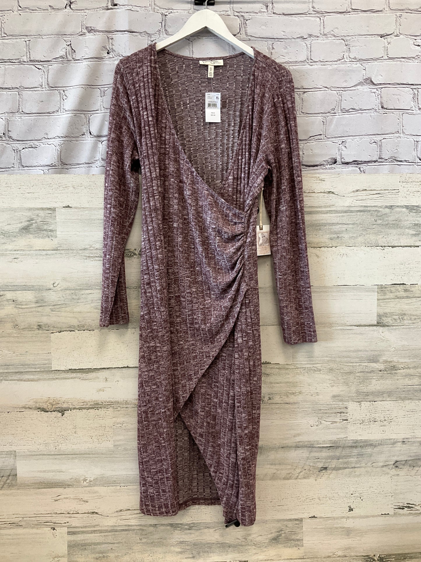 Dress Casual Midi By Jessica Simpson In Maroon, Size: Xl