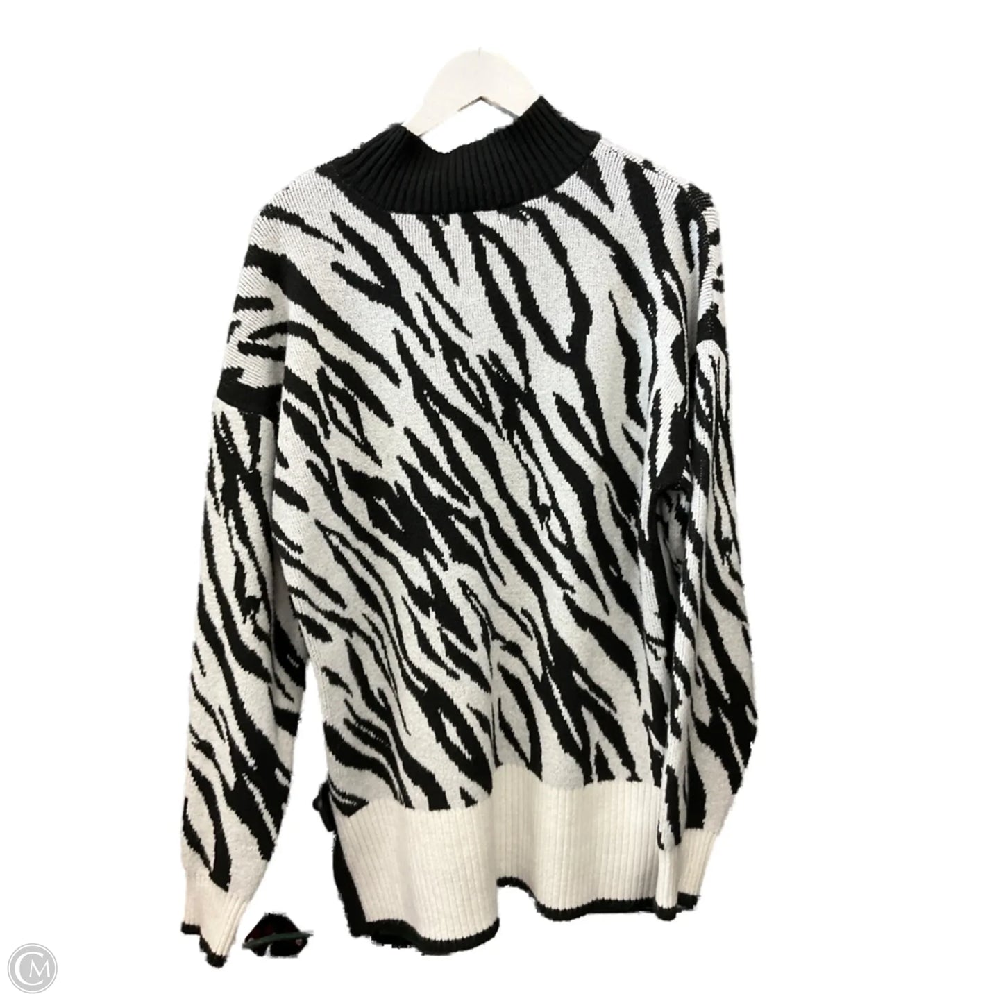 Sweater By Liz Claiborne In Zebra Print, Size: Xl