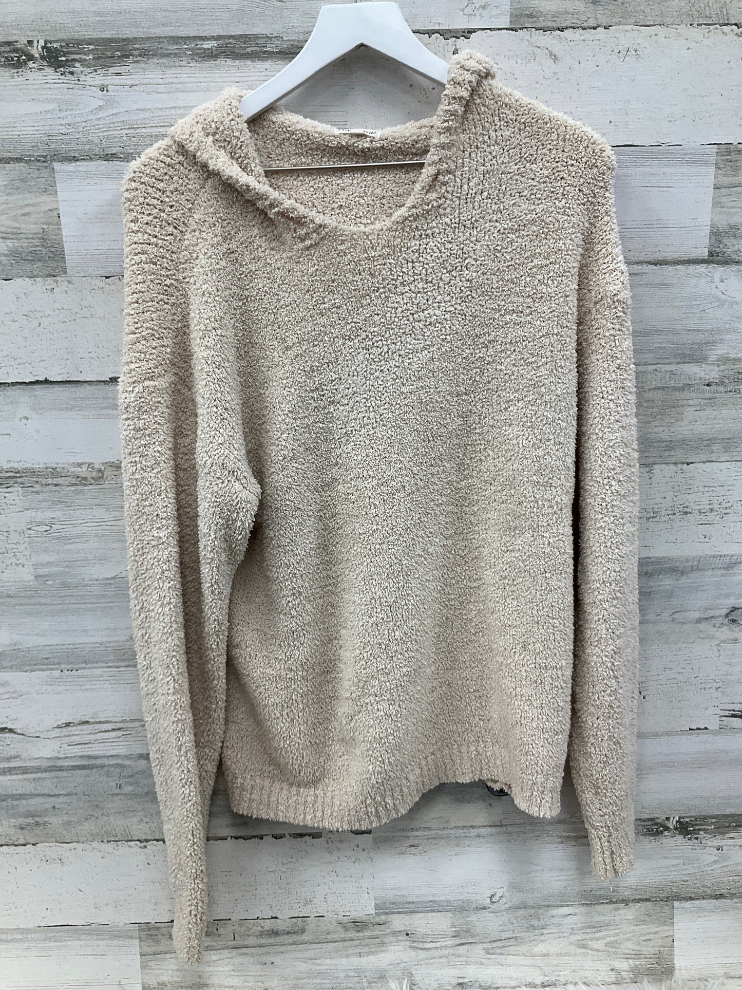 Sweatshirt Hoodie By Main Strip In Cream, Size: L