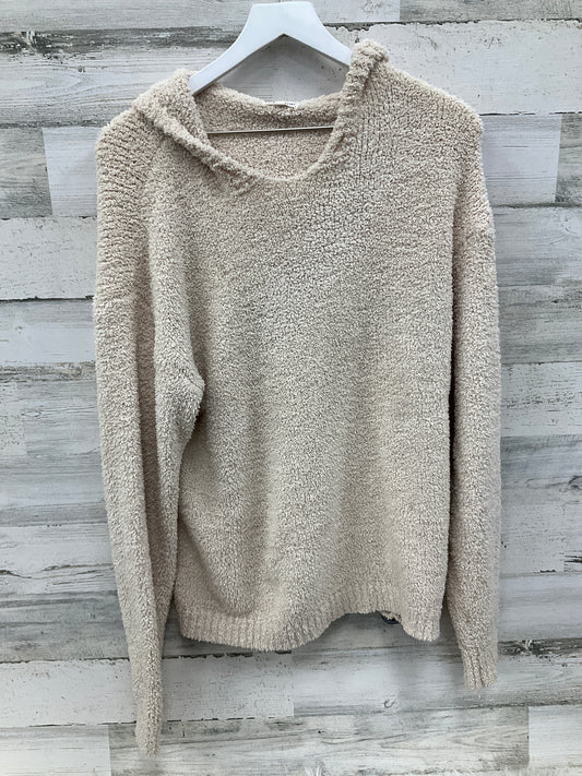 Sweatshirt Hoodie By Main Strip In Cream, Size: L