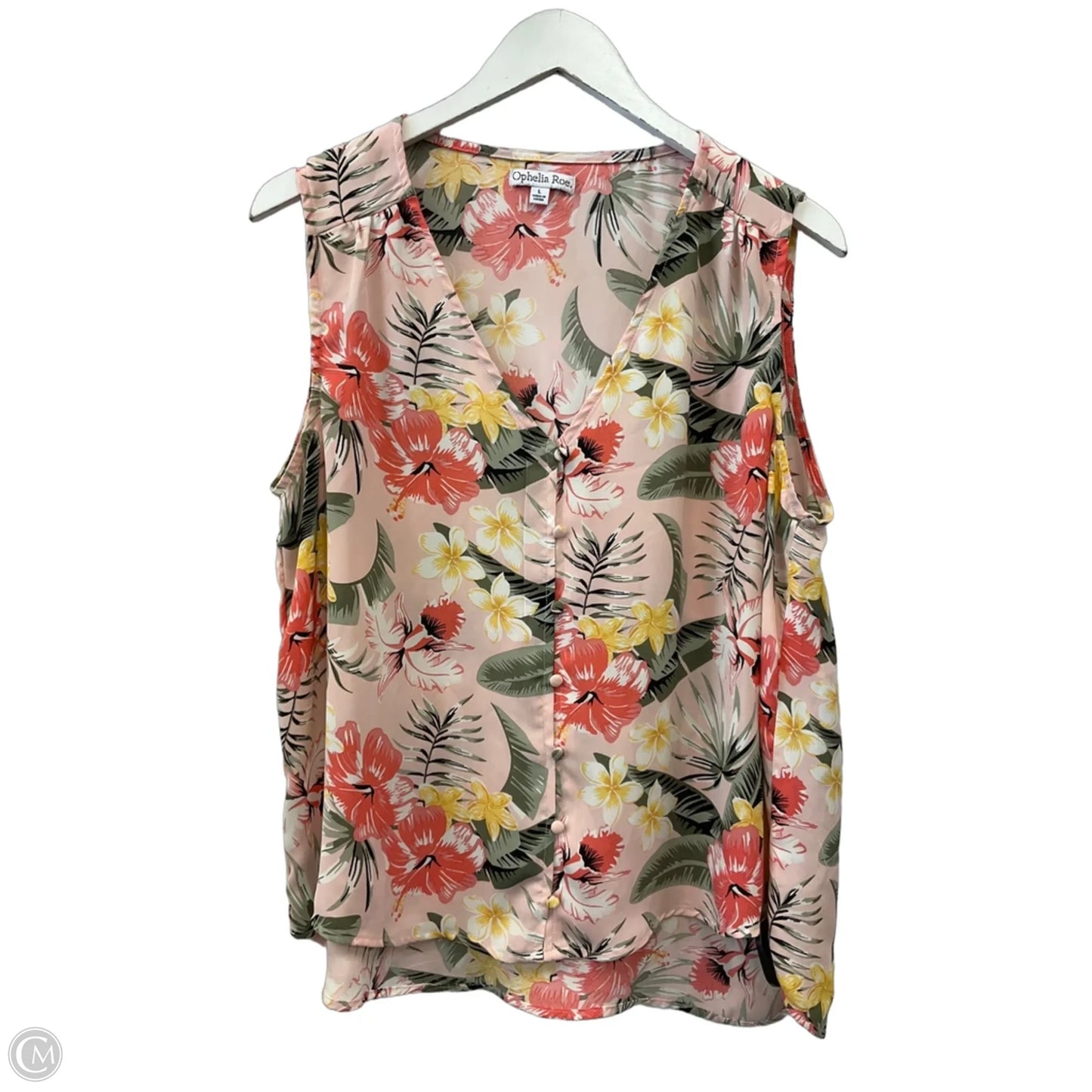 Top Sleeveless By Ophelia Roe In Floral Print, Size: L