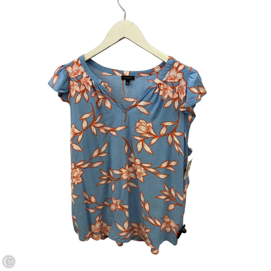 Top Short Sleeve By Talbots In Blue & Orange, Size: L
