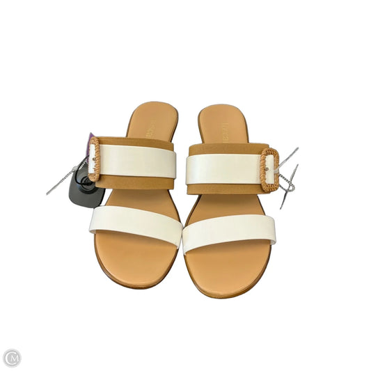 Sandals Heels Wedge By Toscanella In Brown & Cream, Size: 9.5