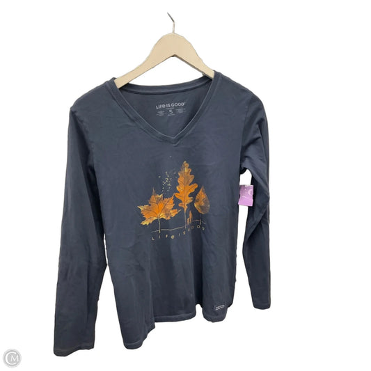 Top Long Sleeve By Life Is Good In Navy, Size: S