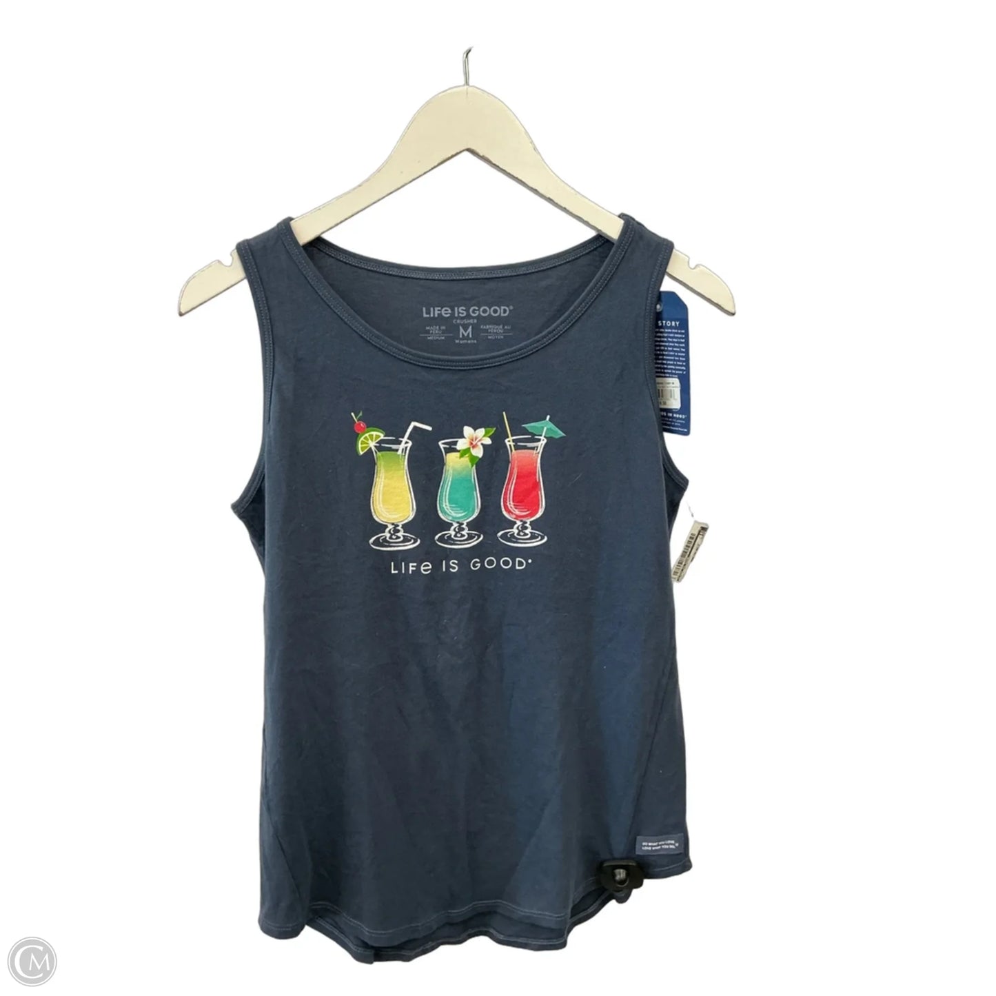 Top Sleeveless By Life Is Good In Blue, Size: M