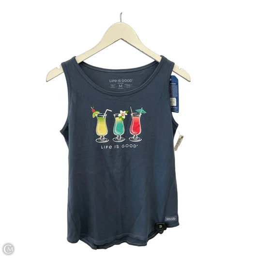 Top Sleeveless By Life Is Good In Blue, Size: M
