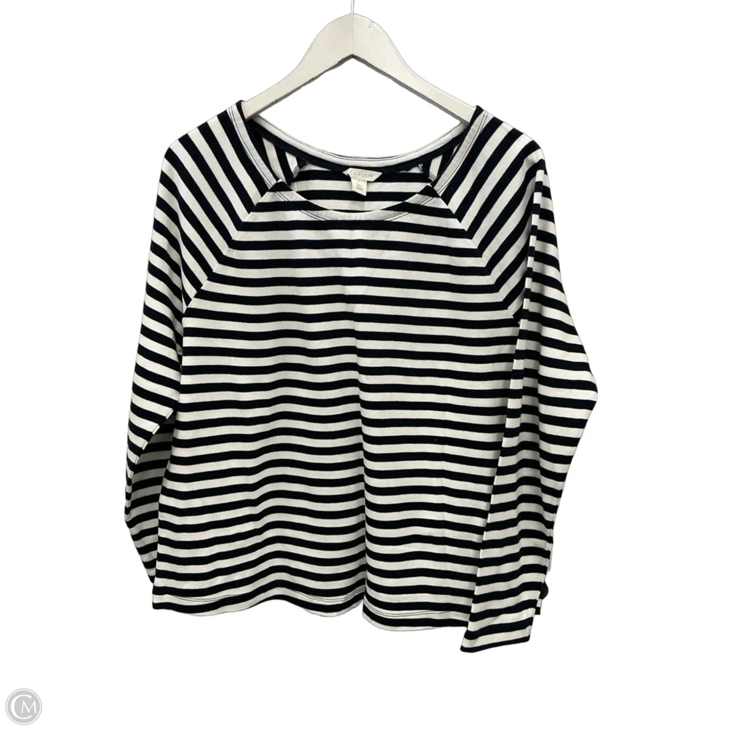 Top Long Sleeve By Caslon In Striped Pattern, Size: M