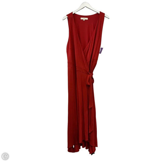 Dress Casual Maxi By Loft In Red, Size: L