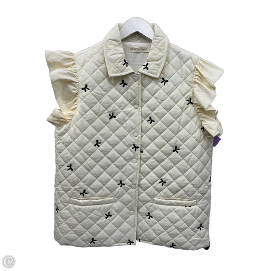 Vest Puffer & Quilted By Grace + Emma In Beige, Size: L