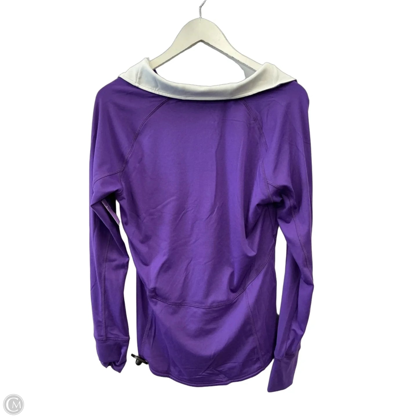 Athletic Top Long Sleeve Collar By Puma In Purple, Size: M