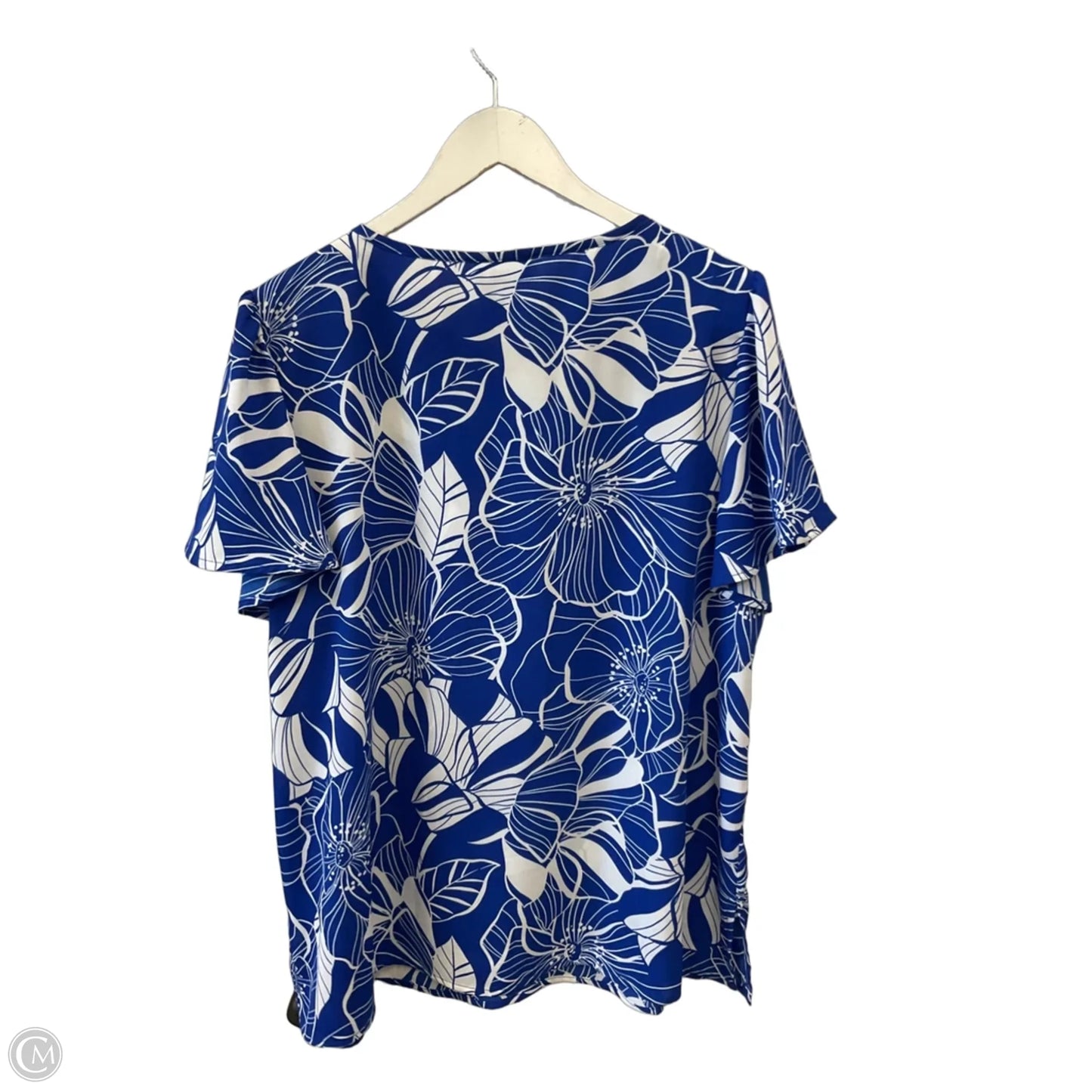 Top Short Sleeve By Liz Claiborne In Blue, Size: Xl