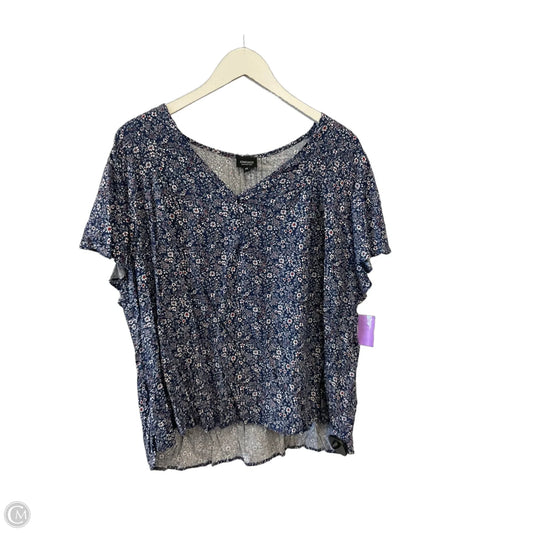 Top Short Sleeve By Jones And Co In Blue, Size: 2x