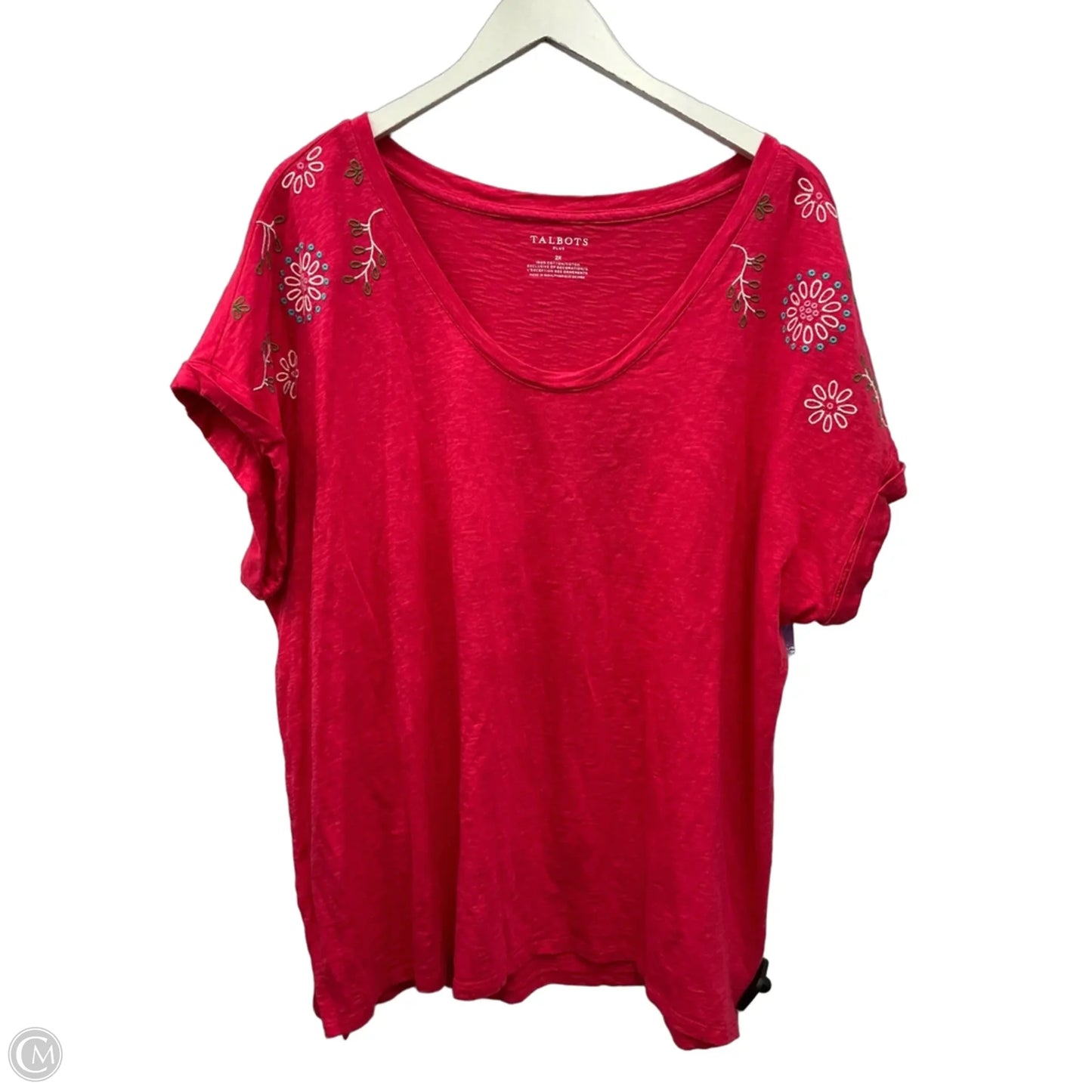 Top Short Sleeve By Talbots In Pink, Size: 2x