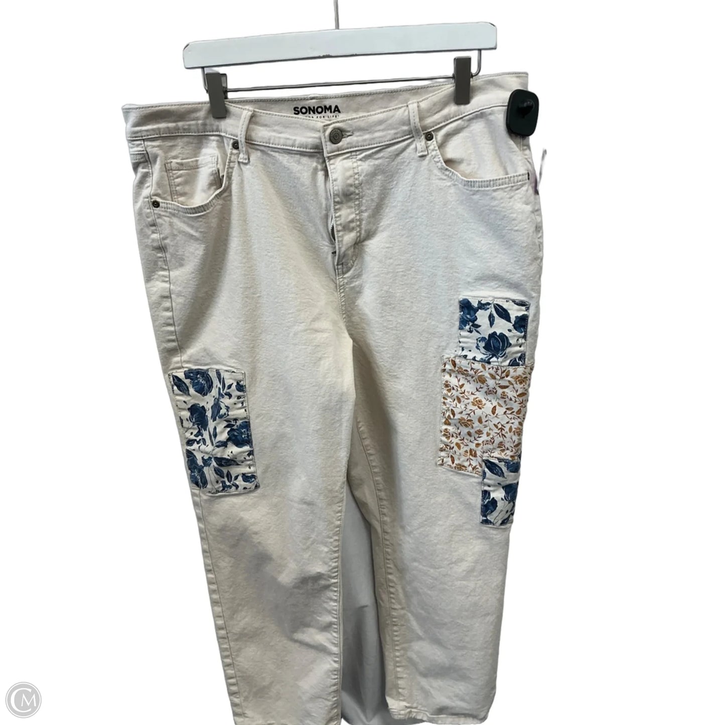 Jeans Straight By Sonoma In Cream Denim, Size: 18