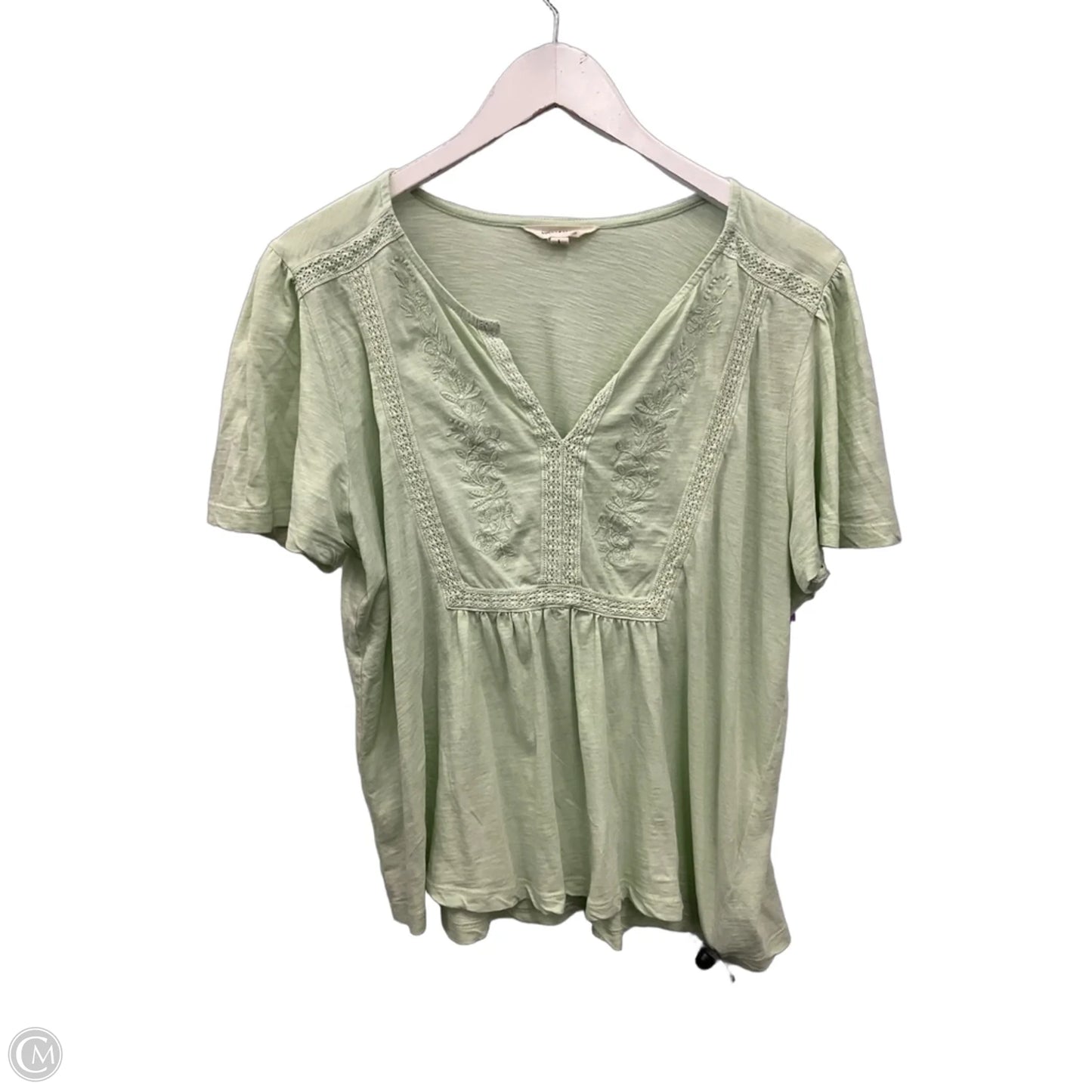 Top Short Sleeve By Lucky Brand In Green, Size: L