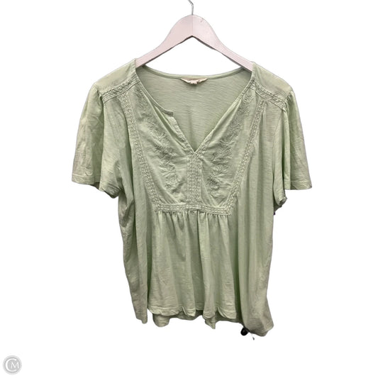 Top Short Sleeve By Lucky Brand In Green, Size: L