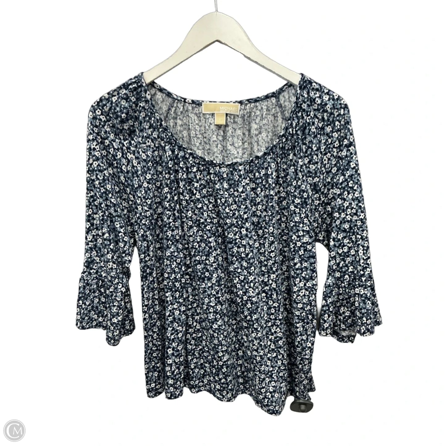 Top 3/4 Sleeve By Michael By Michael Kors In Blue, Size: L