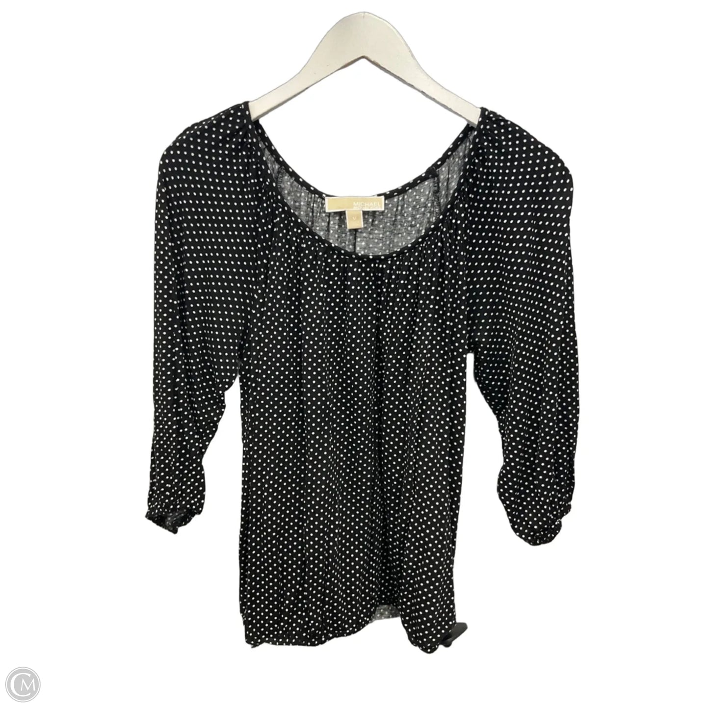 Top 3/4 Sleeve By Michael By Michael Kors In Black, Size: M