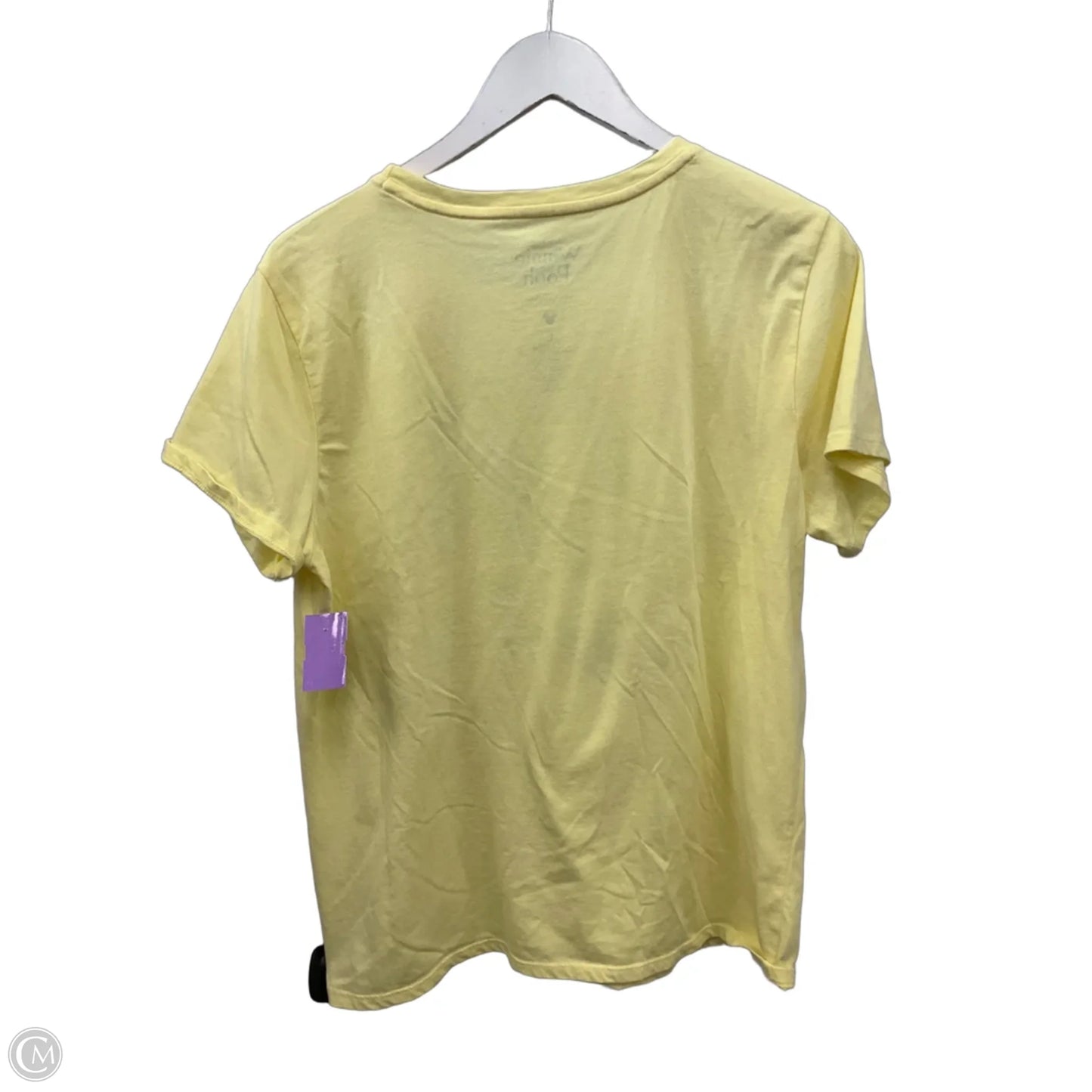 Top Short Sleeve By Disney In Yellow, Size: L