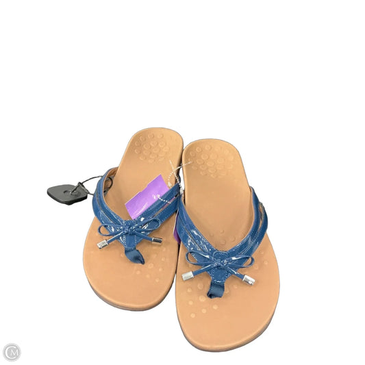 Sandals Flats By Vionic In Blue, Size: 10