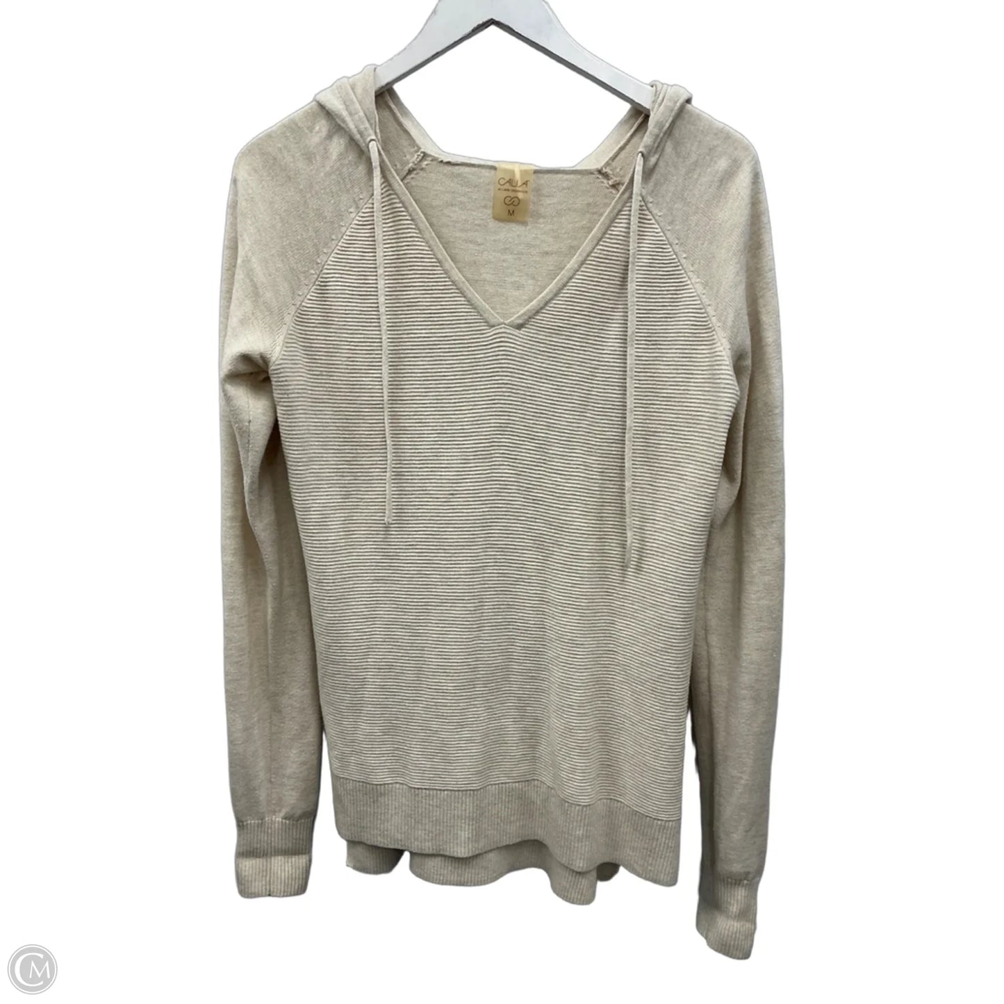 Sweatshirt Hoodie By Calia In Beige, Size: M