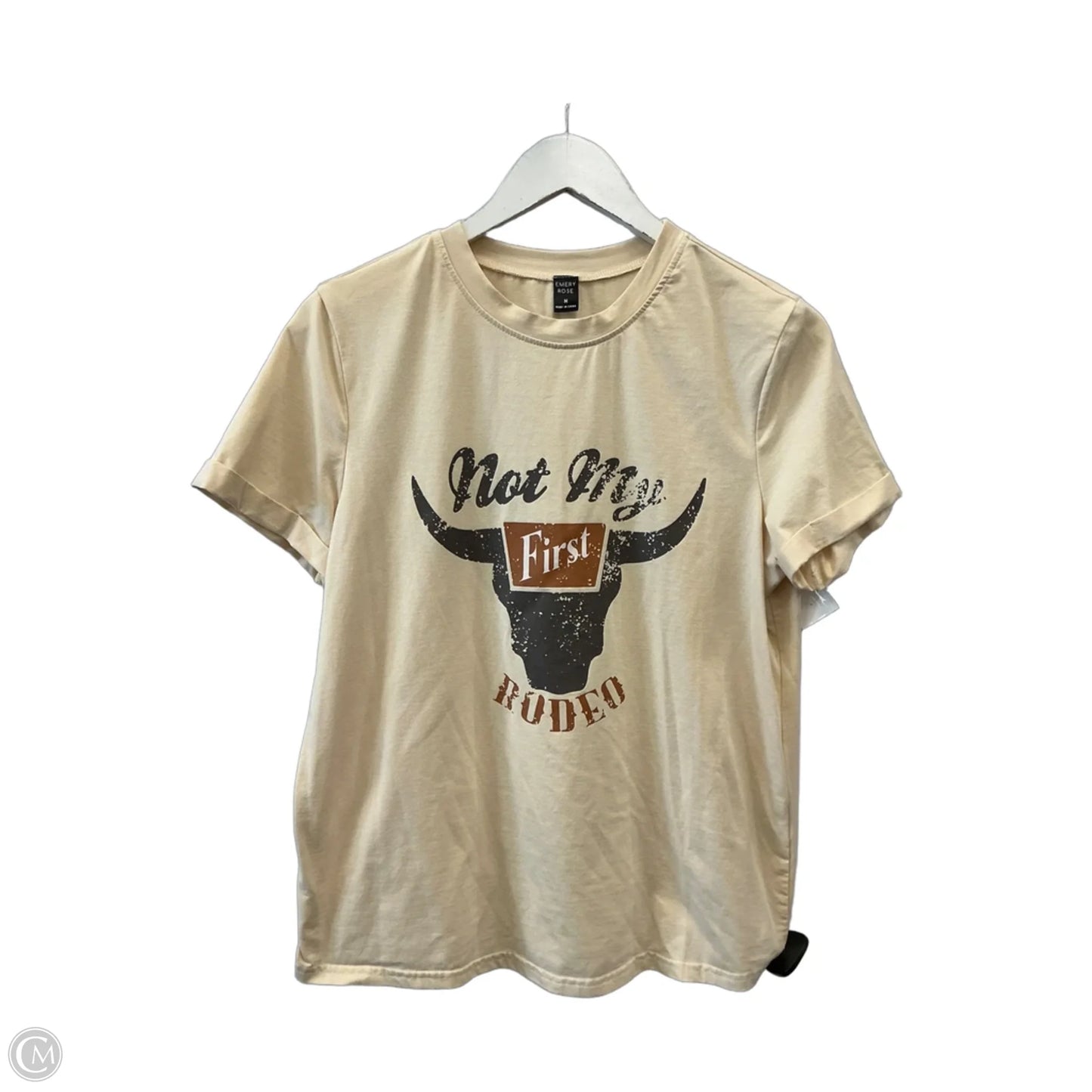 Top Short Sleeve By Emery Rose In Cream, Size: M