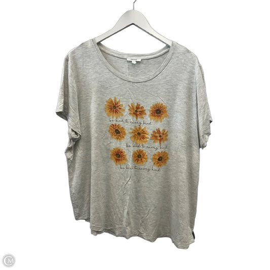Top Short Sleeve By Maurices In Grey, Size: Xxl