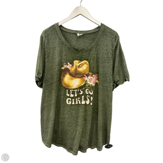 Top Short Sleeve By Cato In Green, Size: 1x