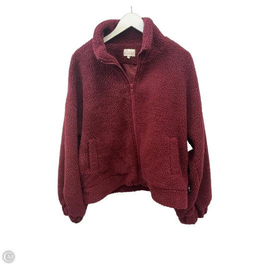 Jacket Faux Fur & Sherpa By Entro In Red, Size: L