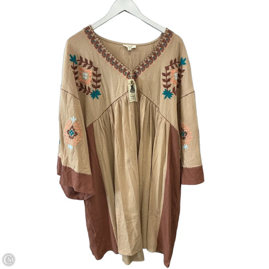 Dress Casual Midi By Easel In Brown, Size: 2x