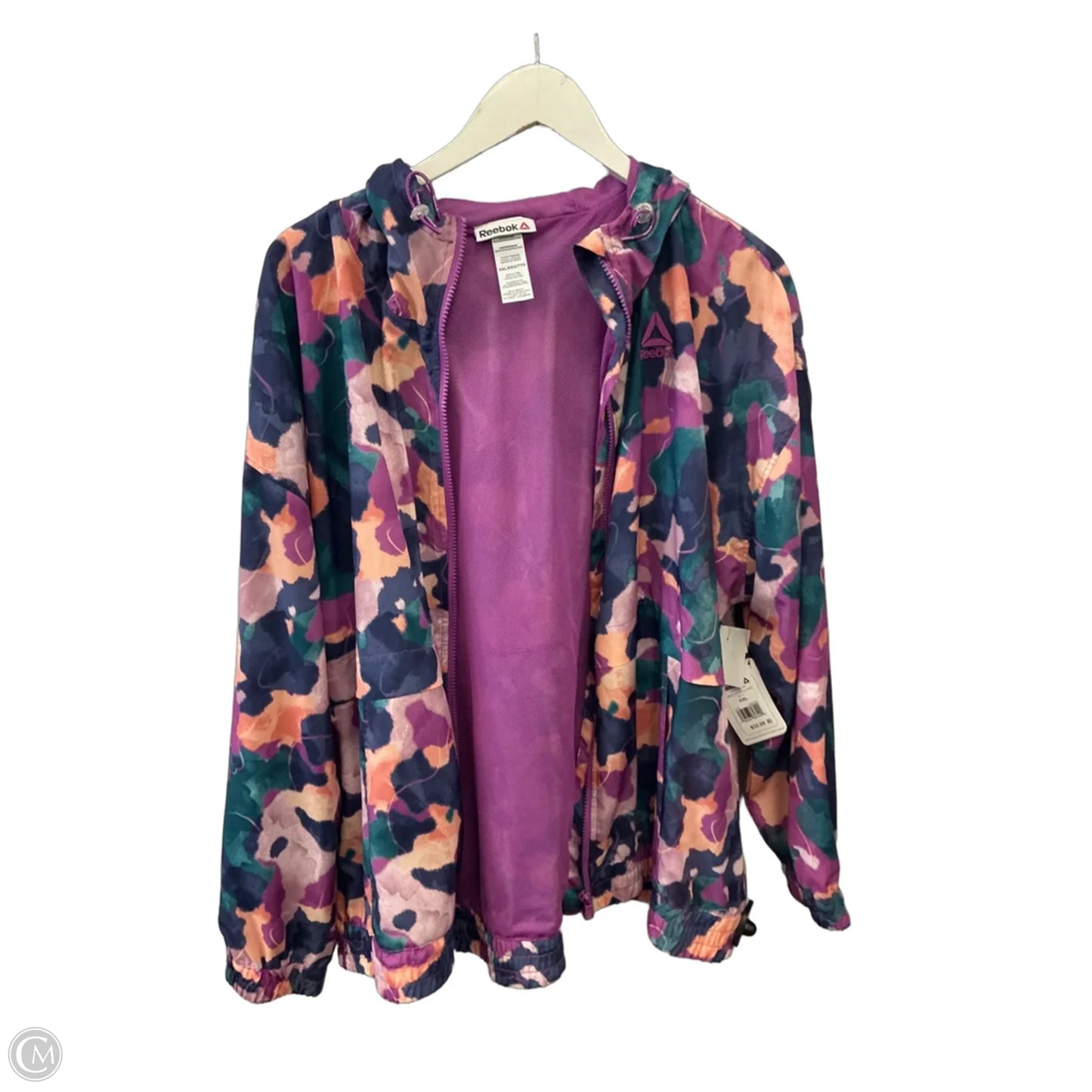 Athletic Jacket By Reebok In Purple, Size: Xxl
