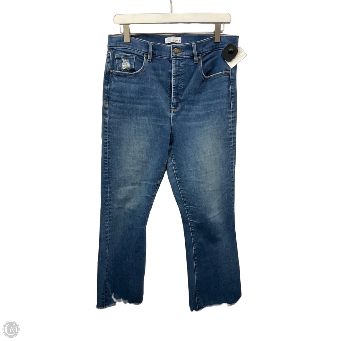 Jeans Straight By Loft In Blue Denim, Size: 14