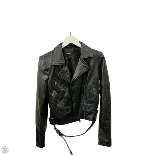 Jacket Moto Leather By Express In Black, Size: S