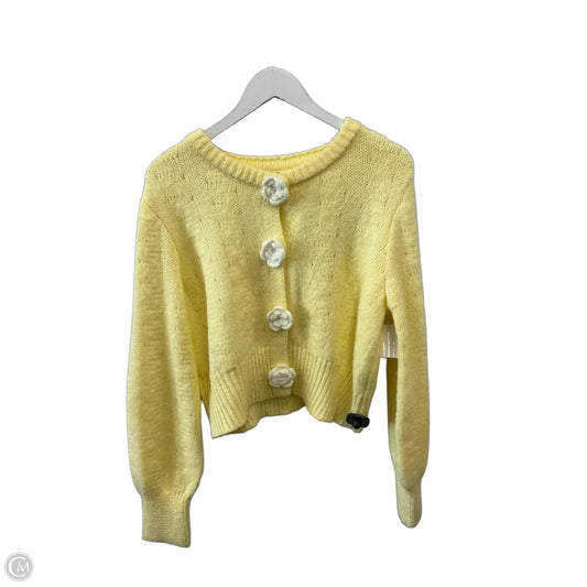 Sweater Cardigan By Freshman In Yellow, Size: Xl