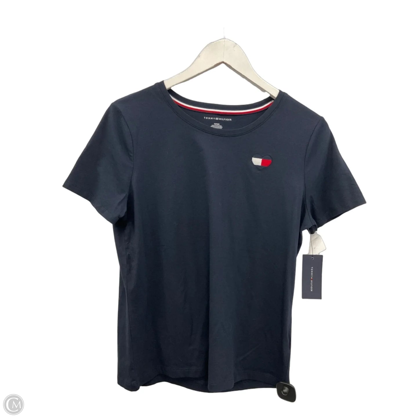 Top Short Sleeve By Tommy Hilfiger In Navy, Size: M
