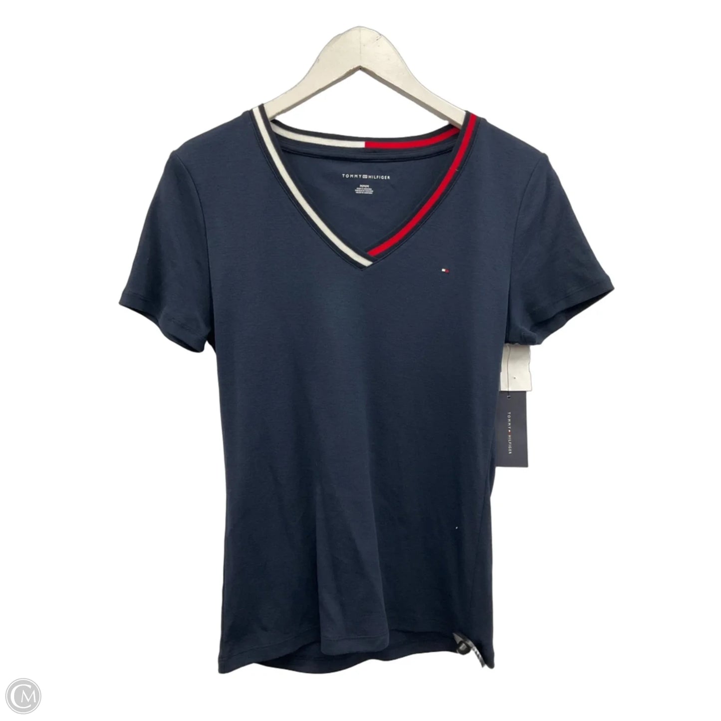 Top Short Sleeve By Tommy Hilfiger In Navy, Size: M