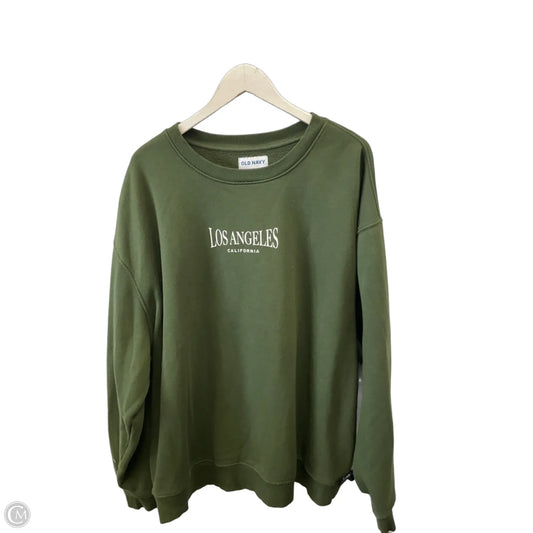 Sweatshirt Crewneck By Old Navy In Green, Size: Xxl