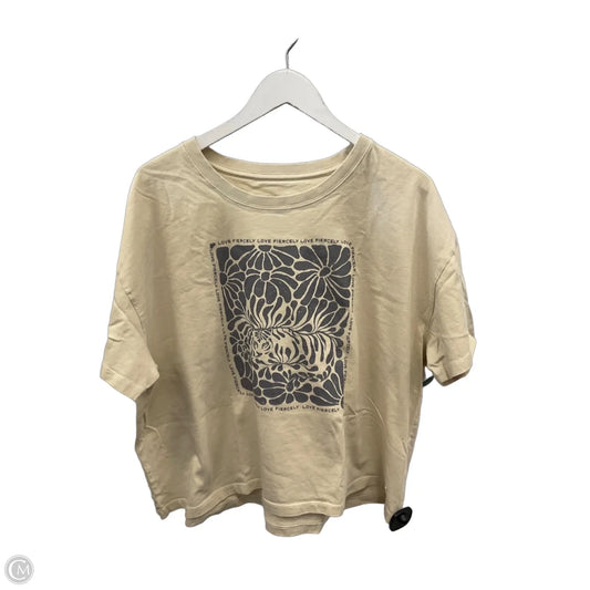 Top Short Sleeve By Life Is Good In Cream, Size: Xxl
