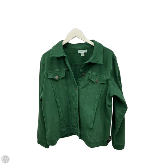 Jacket Denim By Coldwater Creek In Green, Size: 1x