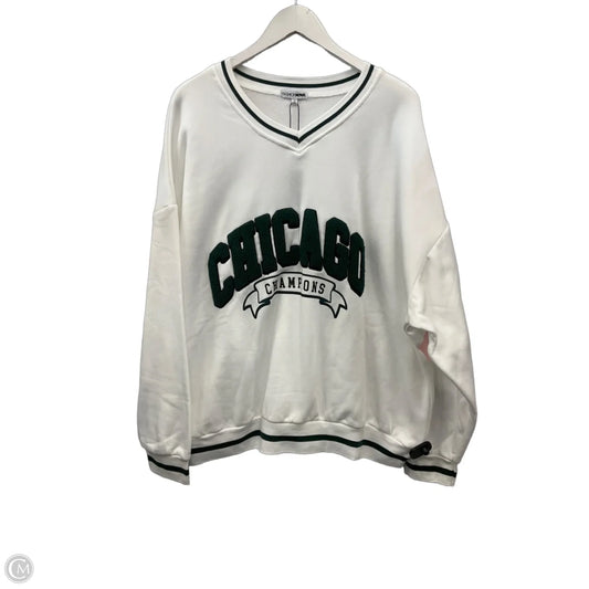 Sweatshirt Crewneck By Fashion Nova In White, Size: 2x