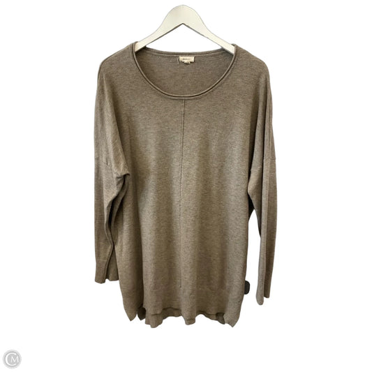 Top Long Sleeve By Debut In Brown, Size: L