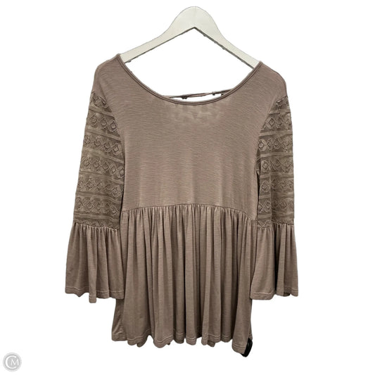 Top Long Sleeve By Sonja Betro In Brown, Size: M