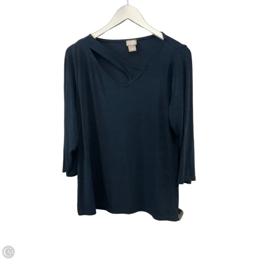Top Long Sleeve By Chicos In Navy, Size: L