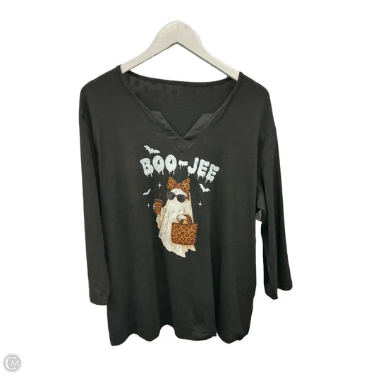 Top Long Sleeve By Clothes Mentor In Black, Size: Xxl