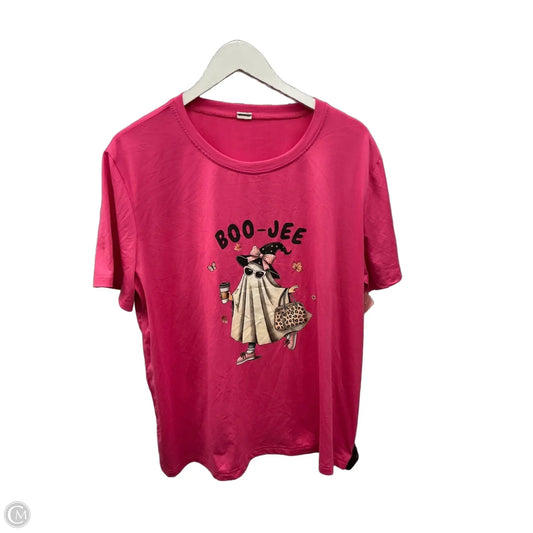 Top Short Sleeve By Clothes Mentor In Pink, Size: Xxl