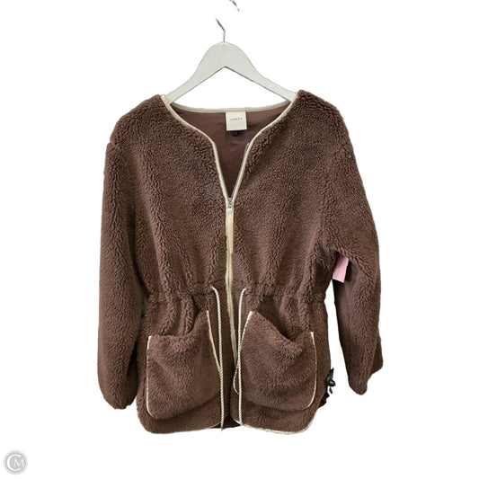Jacket Faux Fur & Sherpa By Varley In Brown, Size: M