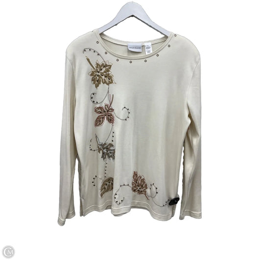 Top Long Sleeve By Alfred Dunner In Cream, Size: M