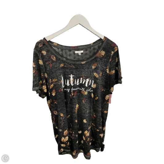 Top Short Sleeve By Maurices In Grey, Size: Xl