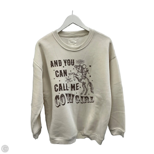 Top Long Sleeve By No Comment In Cream, Size: L