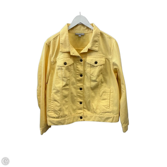 Jacket Denim By Woman Within In Yellow Denim, Size: 2x